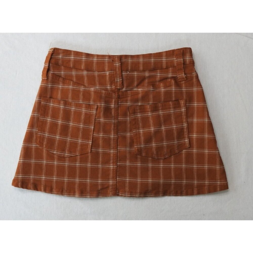 Alter'd State Rust Plaid Mini Skirt Size Small Y2K Preppy Fall Aesthetic - Picture 6 of 8